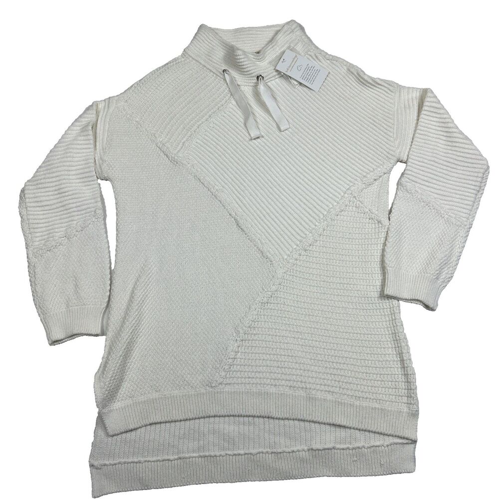 Soft Surroundings Cream Textured Cowl-Neck Sweater